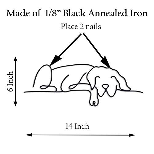 Matani Metal Dog Wall Decor | Minimalist Room & Living Room Wall Decor (Sleeping Labrador)