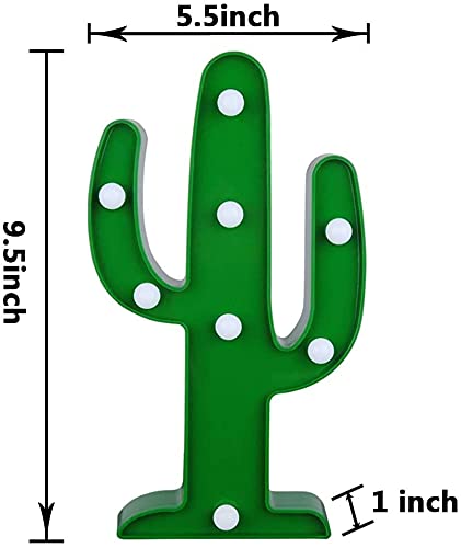 YiaMia LED Night Light LED Cactus Light Table Lamp Light for Kids' Room Bedroom Gift Party Home Decorations Green