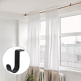 Sumnacon 3Pcs Ceiling Mount Curtain Rod Brackets,Metal Single Ceiling Curtain Rod Holder for 5/8-1 Inch Rod,Sturdy Curtain Rod Hooks for Living Room Bedroom Drapery Rod, Black