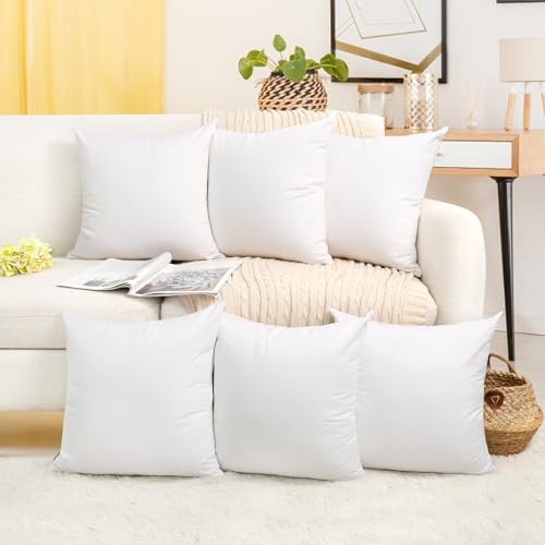 6 Pack Decorative 100% Cotton Pillow Covers 18" x 18" No Inserts