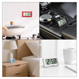 3 PCS Mini Digital Clock, Battery Operated Stick-On Car Dashboard Watch with LCD Time & Day Display, Self-Adhesive Electronic Clock for Desktop Car Truck Dashboard & Air Vent (Black)