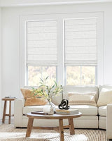 UNISHADES No Tools No Drill Cordless Roman Shades for Indoor Windows 100% Blackout, for Window Size 23" W × 64" H White