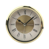 UncleS 3.5inch (89mm) Clock Insert Roman Numeral Round Watch Insert Gold Clock for Decorating and Gifting Making