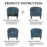 Easy-Going Stretch Club Armchair Slipcover 1 Piece Barrel Tub Sofa Cover Furniture Protector Jacquard Couch Cover Bluestone