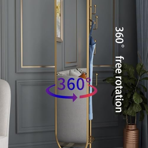 Full-Length Mirror Home Bedroom Full-Length Floor Mirror Dressing Mirror Hanging Hanger Combination Rotatable Fitting Mirror Full Length Floor Mirror (C)