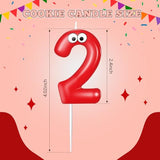 MTLEE Number Birthday Candle Monster Theme Candles Cookies Cake Topper for Girl Boy Cartoon Birthday Party Cake Decorations Supplies(Red,Number 2)
