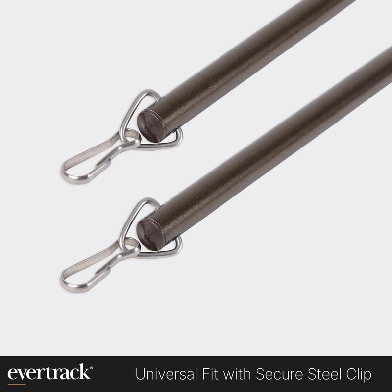 Curtain Wand - Aluminum Curtain and Drapery Pull Rod with Stainless Steel Hardware for Curtains, Draperies, and Room Divider Curtains - 36 Inches, Metallic Bronze - Pack of 2
