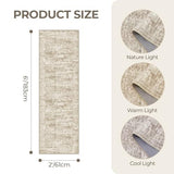 Washable Runner Rugs for Bedroom - 2x6 Runner Rug Non Slip, Ultra-Thin Entryway Runner, Soft Abstract Kitchen Runner for Hallway, Laundry, Bathroom, Indoor Door Mat(2'x6', Brown/Ivory)