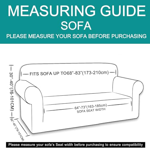 U-NICE HOME Velvet Sofa Cover Stretch Couch Covers for 3 Cushion Furniture Protector Sofa Slipcover (Large, Chocolate)