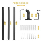 Industrial Adjustable Blackout Curtain Rod 72-144 Inch - Heavy Duty Wrap Around Rod for Windows, Indoor/Outdoor Room Divider Drapery