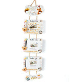 Ruilogod Plastic Bear Decor Dual Hanging Photo Frame Holder w Cartoon Clock (id: b47 ba2 519 9e5 37b