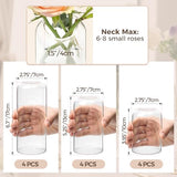 ComSaf Small Flower Vase Set of 12, Glass Bud Vases in Bulk, Clear Vases for Flower, Decor Centerpiece for Bathroom, Decorative Vases for House Warming, Valentines' Day, Mother's Day, Thanksgiving Day