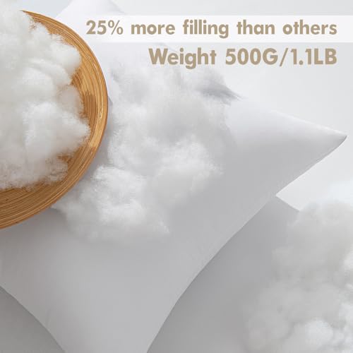 MIULEE Pillows Inserts, Pack of 4 18x18 Inch 100% Virgin Microfiber Filling Throw Pillows for Bed Couch Sofa