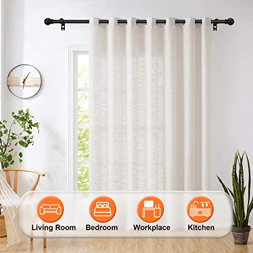 Black Curtain Rods for Windows 35"- 46", Decorative Drapery Rod Adjustable by Splicing, 5/8 inch Small Curtain Rod for Bedroom, Living Room, Kitchen and Outdoors