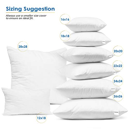 Nestl Throw Pillows for Couch, 12x18 Pillow Insert, Soft Throw Pillow, Lightweight 12x18 Pillow Inserts, Machine Washable Sofa Pillows, White Throw Pillows Premium Throw Pillow Insert 12x18 Set of 2