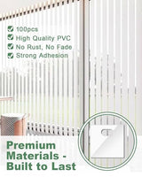 Anyongora 100Pcs Vertical Blinds Replacement Slats Repair Kit – Transparent PVC Tabs with Strong Adhesive – No Tools Needed, Easy Fix for Home, Office, Rental, and DIY Window Blind Repairs