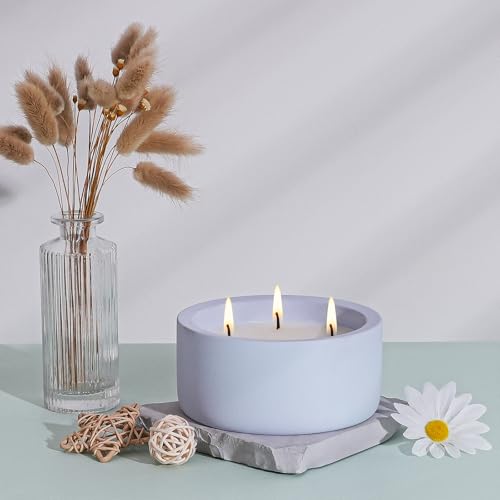 Viyffo Large 20oz Scented Candle - Citronella & Lavender, 3 Wick Non Toxic Soy Candles for Women, Matte Purple Ceramic Jar, Luxury Home Fragrance, Elegant Room Decor & Premium Birthday Gift