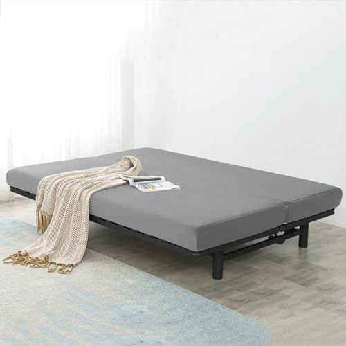 Velvet Armless Futon Cover 3/2 Seater Stretch Sofa Bed Slipcover, All-Inclusive Armless Sofa Covers Slipcovers, Anti-Slip Futon Covers Slipcovers, Futon Cover Stretch Armless Sofa Bed,C