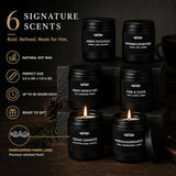 6 Pack Candles for Home Scented Aromatherapy Candles Gifts Set for Men, Men Candle Set, 42 oz 300 Hour Long Lasting Candles, Gifts for Mens Birthday Fathers Day Anniversary Present