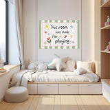 Kids Playroom Decor Banner Sage Green Play Room Wall Decor 30"x20" | This Room Was Made for Playing Nursery Playroom Toddler Toy Room Bedroom Decor
