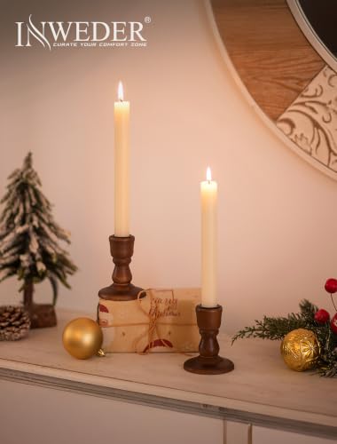 Wooden Candlestick Holders Rustic: Farmhouse Taper Candle Holder