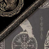 Hajmsug Vikings Tapestry,Black and White Tree Bird of Wisdom Celtic Rune Ancient Rune Totem Norse Mythology Medieval Viking Wall Art,Aesthetic Mythology Tapestry for Bedroom Living Room,40X30 Inch.