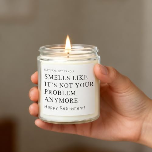 Retirement Gifts for Woman Men, Happy 2026 Retirement Candle, Funny Retired Farewell Gifts for Coworkers, Teacher, Nurse, Boss, Friends - Lavender Scented (7oz)