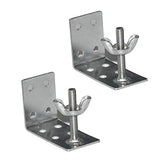 2pcs Mounting L Bracket and wingnut for Woven Wood or Bamboo Shade Universal Design for Inside, Ceiling or Wall Mount Roman Fold Shade