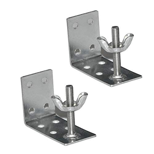 2pcs Mounting L Bracket and wingnut for Woven Wood or Bamboo Shade Universal Design for Inside, Ceiling or Wall Mount Roman Fold Shade