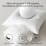 MIULEE 20x20 Throw Pillow Inserts,Set of 2 Decorative Pillow Inserts with Soft Cotton Cover,Fluffy and Cozy Indoor Square Sofa Couch Pillow Inserts White