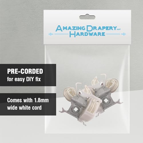 Amazing Drapery Hardware Pre-Corded High Profile Cord Tilt Control - Square Rod, White, for 2" Horizontal Blinds - 2 Pack