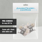 Amazing Drapery Hardware Pre-Corded High Profile Cord Tilt Control - Square Rod, White, for 2" Horizontal Blinds - 2 Pack