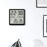 LCD Display Digital Wall Desk Alarm Clock with Time Date Week Temperature Humidity for Home or Use Gift Alarm Clock