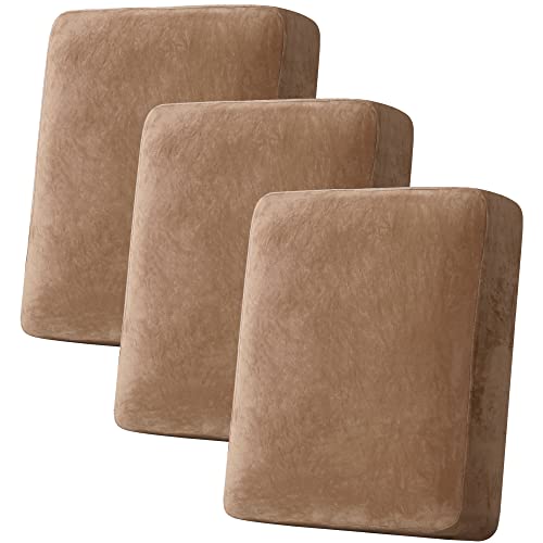 H.VERSAILTEX 3 Piece Sofa Cushion Covers Bundle Armless Futon Cover, Camel