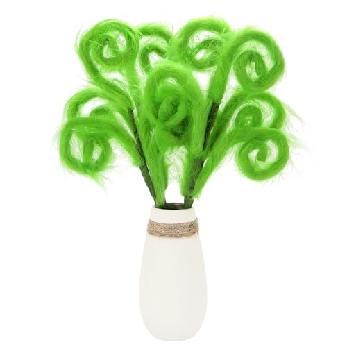 Kesywale 4 Pieces Green Furry Christmas Picks 17" Furry Spiral Curly Sprays Elf Ornaments Stems for Christmas Tree Topper Filler Branches Home Office Holiday Party Decorations Gifts (Green, 4)