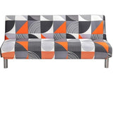 Armless Futon Sofa Bed Cover,Stretch Sofa Couch Slipcovers Without Armrests,Printed Furniture Protector Cover,9 Colors