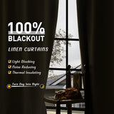 UHITECH Black Out Curtains 54 Inch Long Linen Blackout Curtains for Bedroom Short Cream Drapes for Living Room Thermal Insulated 2 Panels Set (52W x 54L)