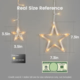 126L Warm White Star Icicle Lights, 8.2FT Clear Curtain Fairy String with Connectable, Timer 8 Modes Memory, Waterproof Hanging for Christmas,Ramadan,Party,Wedding Indoor Outdoor Decorations