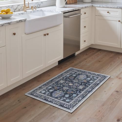 2x3 Washable Small Rug for Entryway Floral Indoor Door Mat Non Slip