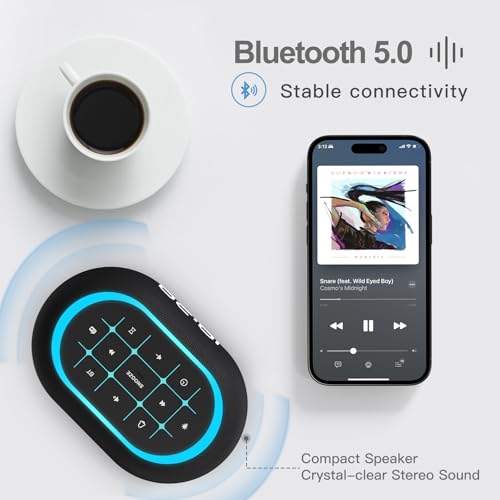 ANJANK Alarm Clock FM Radio with Bluetooth Speaker, Hi-Fi Stereo Sound, 7 Clolors Night Light, 0-100% Dimmer,8 Wake Up Sounds,16-Level Volume, Small Digital Clock with Sleep Timer for Bedroom Bedside