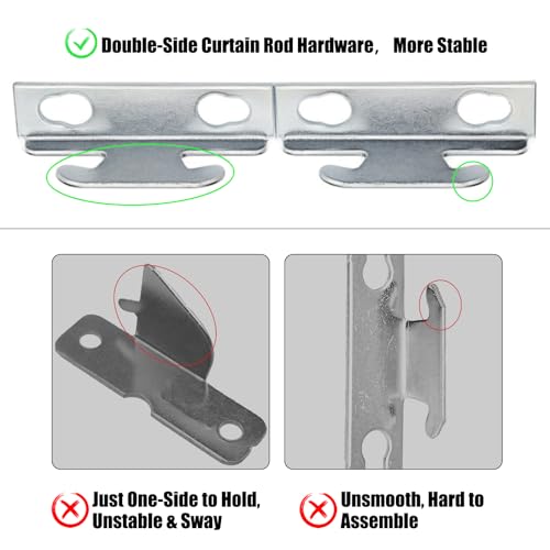 Curtain Rod Bracket Curtain Rod Hardware Brackets Curtain Rod Single Bracket Spreader Wall Bracket Hooks Curtain Rod Hooks for Wall(12 Sets)