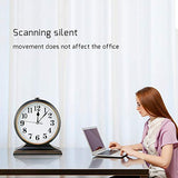 Silent Desk Clock - European Style Retro Clock with 10 Inch Dial, Easy to Read for Living Room or Bedroom