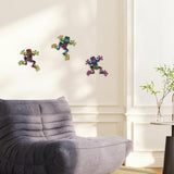 3 Pcs Metal Frog Decor Outdoor Wall Art Mexican Metal Frog Hanging Wall Sculpture Outside Garden Fence Patio Home Yard Art Decoration Gifts for Adults