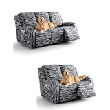 VANSOFY Stays in Place Recliner Couch Cover (3 Seat, Black) & Recliner Loveseat Cover (2 Seat, Black)
