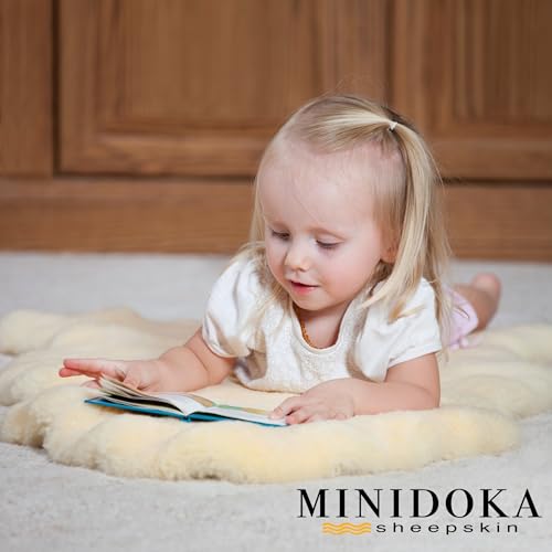 Desert Breeze Distributing Genuine New Zealand Baby Sheepskin, 100% Natural, Soft Shorn Wool, Soothing Comfort, All Seasons, Size Large LRG 34-36 inches in Length