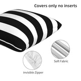 Stripe Black and White Farmhouse Throw Pillow Covers 18x18 in Pillow Case Soft Outdoor Pillow case Cushion Covers Set of 2 for Sofa Bed Bedroom Car Chair Living Room Home Decorative