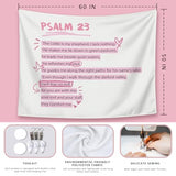LIANGW Pink Christian Tapestry Aesthetic, Wall Tapestry for Bedroom, Pink Wall Art for Teen Girls & Women, Dorm Decor for College Girls, Bible Verses Tapestries Wall Hanging 50x60 inche