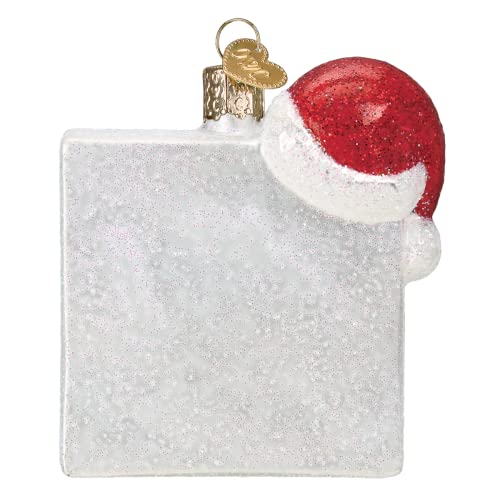 Old World Christmas Merry Words Glass Blown Ornament for Christmas Tree, Handcrafted Holiday Decoration, Holiday Collection