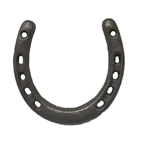 YFUG GO Cast Iron Horseshoe Wall Decor, Medium Horseshoe Durable Cast Iron 5 Holes On Each Side for Indoor Or Outdoor(1 pack)…