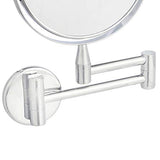 Amazon Basics Wall Mount Round Vanity Mirror with 360° Rotation, Double Sided, 1X/5X Magnification, Adjustable, 12.8"L x 10"W, Chrome
